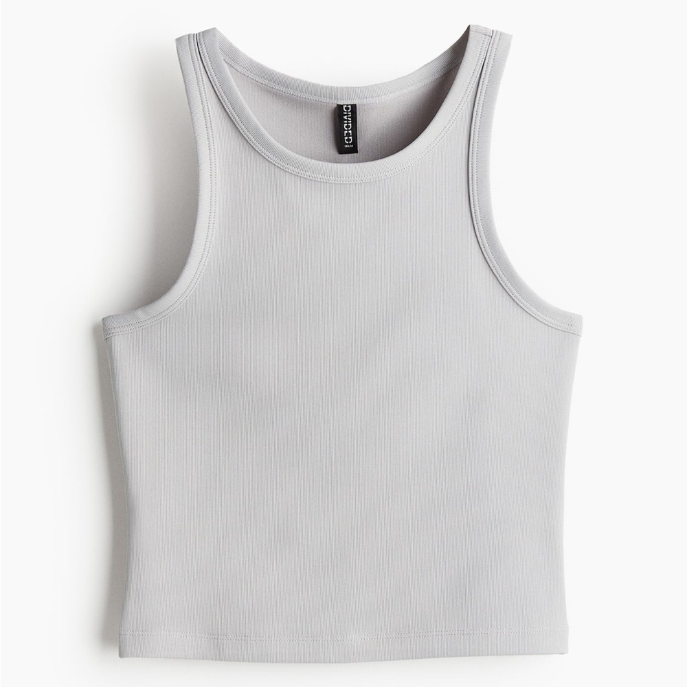 H&M Gray Ribbed Sleeveless Top Size XL